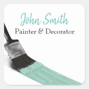 Painting Painter Service Company Brush Pastel Mint Square Sticker