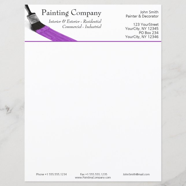 Painting Painter Service Company Brush Purple (Front)