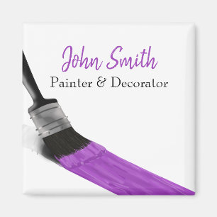 Painting Painter Service Company Brush Purple Magnet