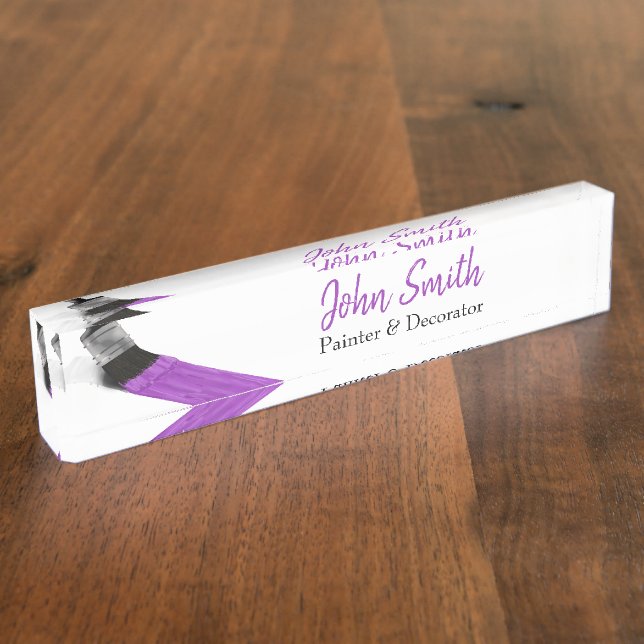 Painting Painter Service Company Brush Purple Nameplate (Side)