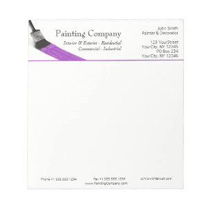 Painting Painter Service Company Brush Purple Notepad