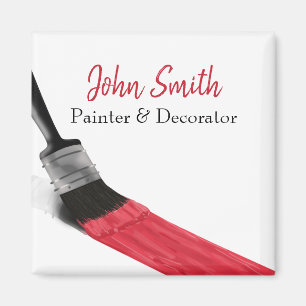 Painting Painter Service Company Brush Red Magnet