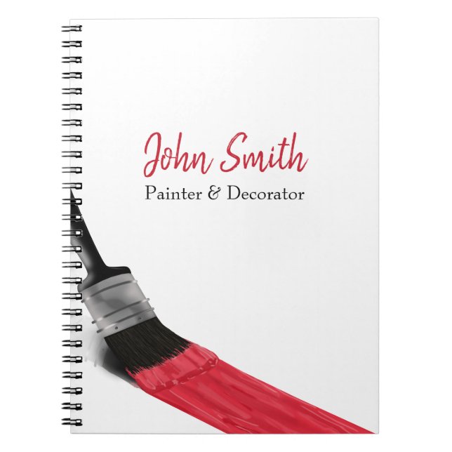 Painting Painter Service Company Brush Red Notebook (Front)