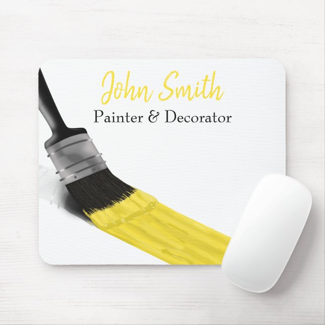 Painting Painter Service Company Brush Yellow Mouse Pad (With Mouse)