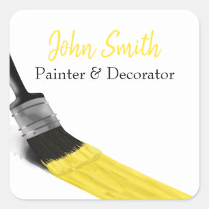Painting Painter Service Company Brush Yellow Square Sticker