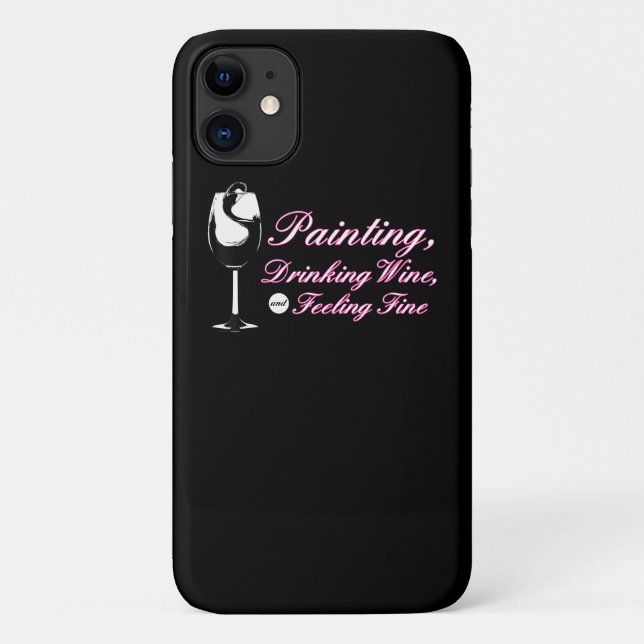 Painting | Painting Drinking Wine Feeling Fine Case-Mate iPhone Case (Back)