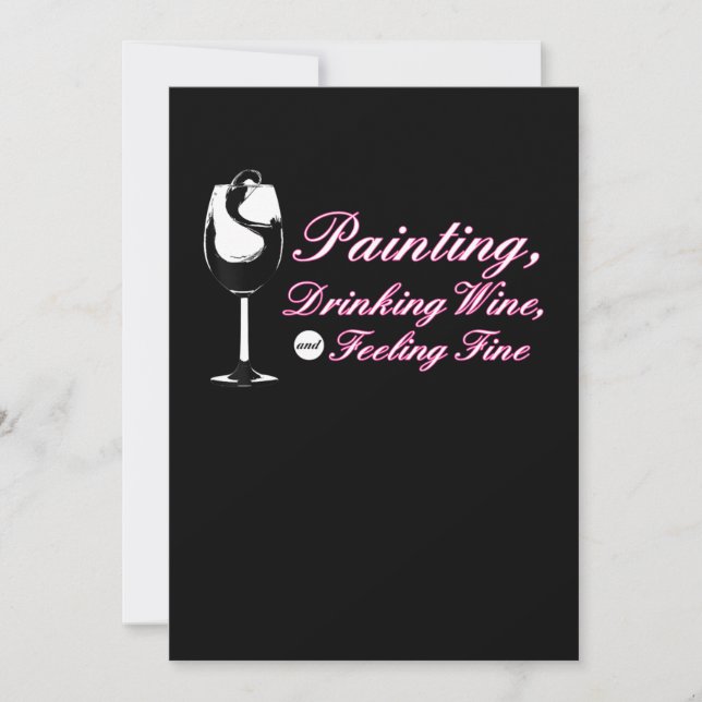 Painting | Painting Drinking Wine Feeling Fine Invitation (Front)