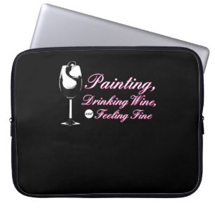 Painting Painting Drinking Wine Feeling Fine Laptop Sleeve