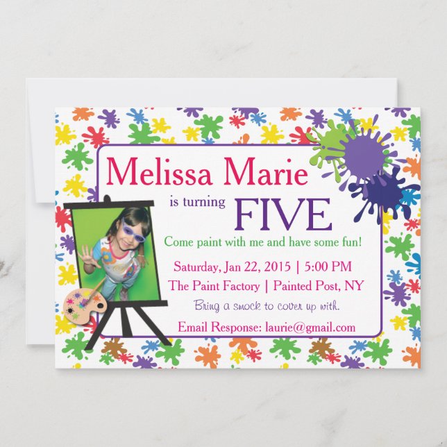 Painting Pallet Photo Invitation (Front)