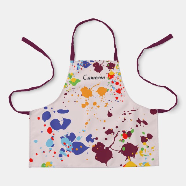 Painting Party Colourful Splashes Apron (Front)