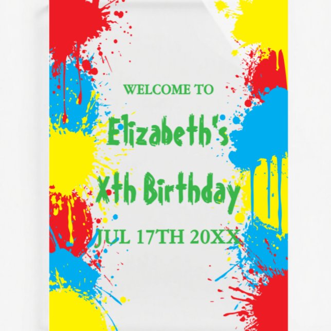 Painting Party Kids Birthday Acrylic Sign (Creator Uploaded)