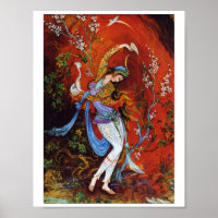 Painting Persian Girl Pouring wine from jug