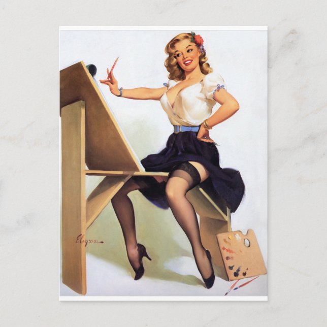 Painting Pin Up Postcard (Front)