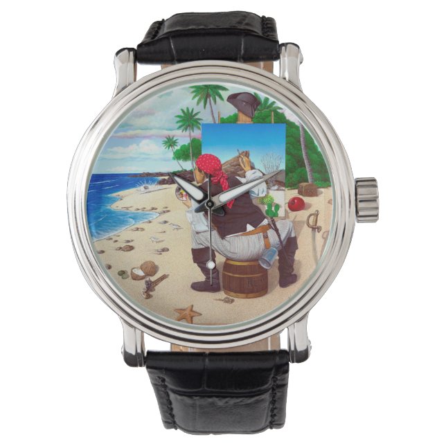 Painting Pirate Mens watch (Front)