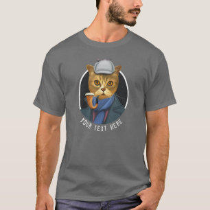 Painting Portrait of a Detective Cat T-Shirt