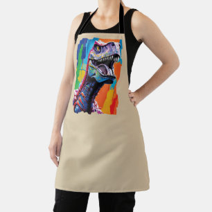 Painting Portrait Of A Tyrannosaurus Rex   T-Rex Apron