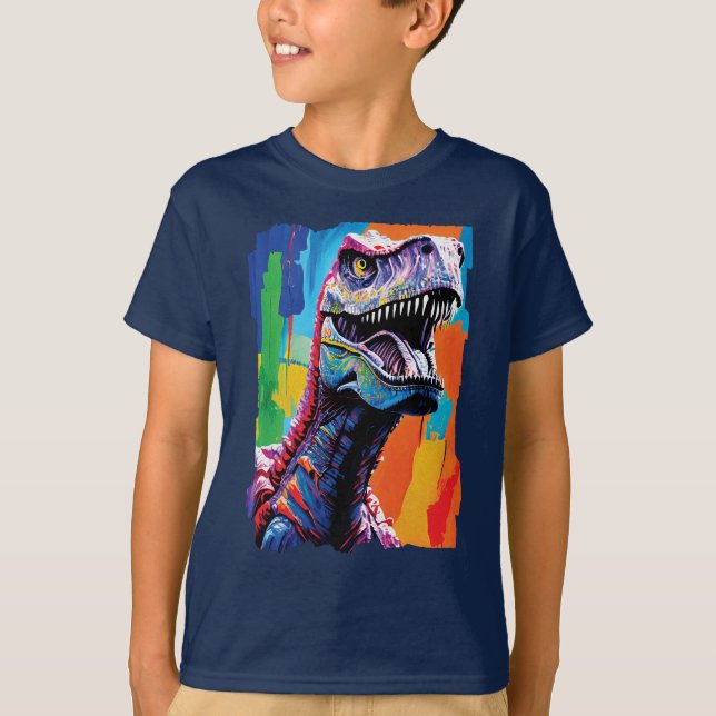 Painting Portrait Of A Tyrannosaurus Rex | T-Rex T-Shirt (Front)
