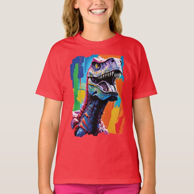 Painting Portrait Of A Tyrannosaurus Rex | T-Rex T-Shirt (Front)