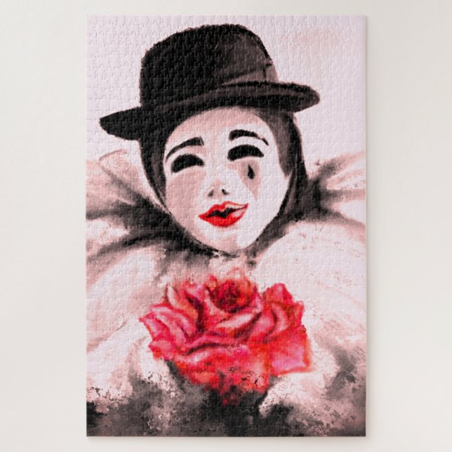 Painting Puzzle with Clown and Rose (Vertical)