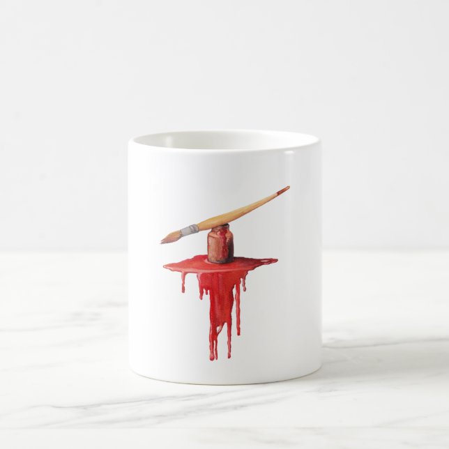 painting red coffee mug (Center)