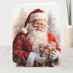 Painting Santa Claus with gifts Card