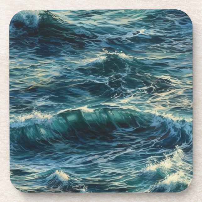 Painting Sea Surges  Painting Beverage Coaster (Front)
