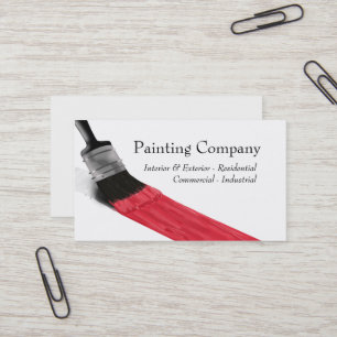 Painting Service Company Brush Red - Business Card