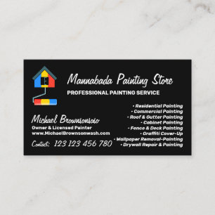 Painting Service Decoration Modern Black Business Card