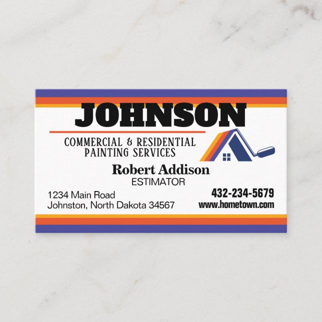 Painting Services Commercial and Residential Business Card (Front)