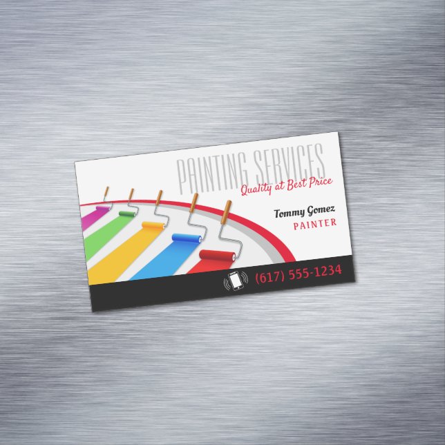 Painting Services | Paint Rollers Magnetic Business Card (In Situ)