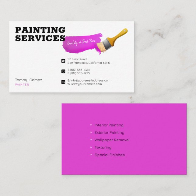 Painting Services | Painter at work Business Card (Front/Back)