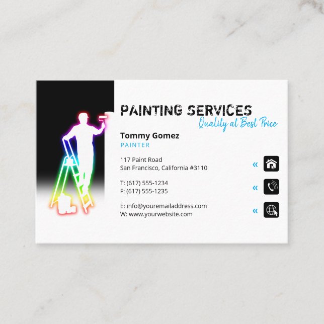 Painting Services | Painter at worK Business Card (Front)
