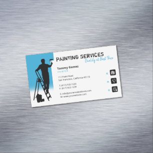 Painting Services Painter at work Magnetic Business Card
