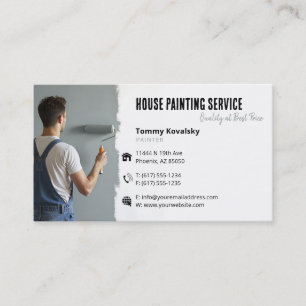Painting Services   Painter at work Red Business Card