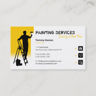 Painting Services | Painter at work Yellow Business Card