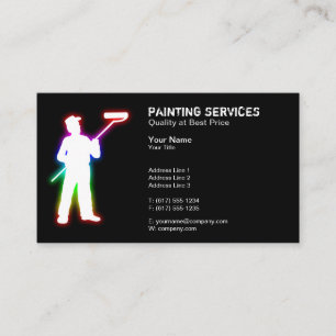 Painting Services Painters Black Business Card