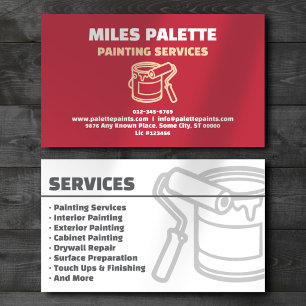 Painting Services Professional Red Business Card