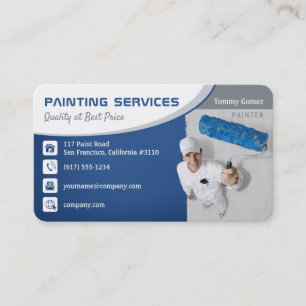Painting Services   Quality Blue Business Card