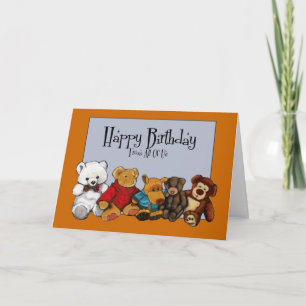 Painting: Stuffed Animals: Birthday From All Of Us Card