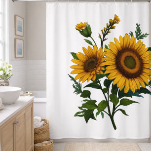 Painting Sunflower Any Colour Background Shower Curtain