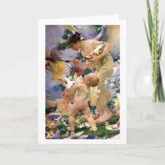 Painting the Birds by Franz Dvorak Birthday Card