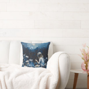 Painting the Night Flowers Cushion