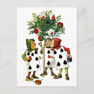 Painting The Queen's Roses in Alice in Wonderland Postcard
