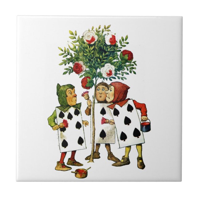 Painting The Queen's Roses in Alice in Wonderland Tile (Front)