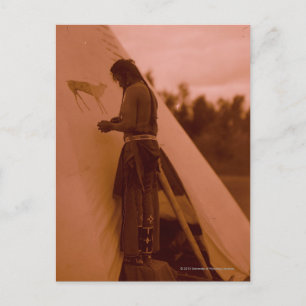 Painting the Sign of His Medicine Postcard