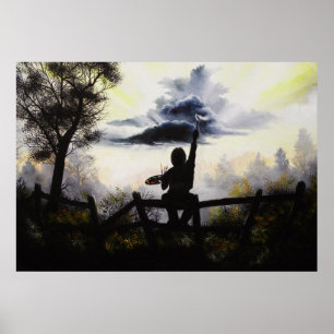Painting the sky poster