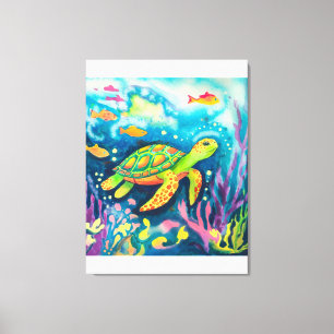 Painting Turtle Canvas Print