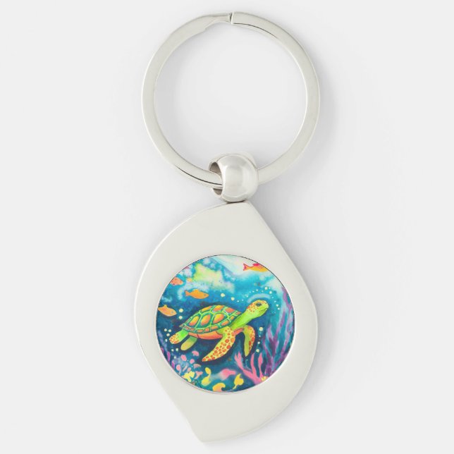 Painting Turtle Key Ring (Front)