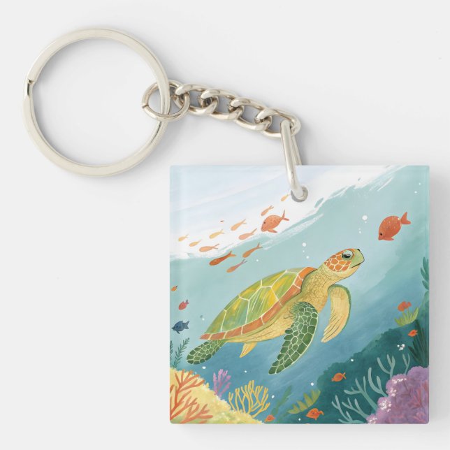 Painting Turtle Key Ring (Front)