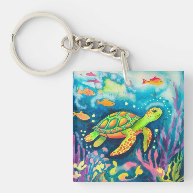 Painting Turtle Key Ring (Front)